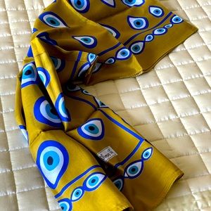 Evil Eye printed silk scarves